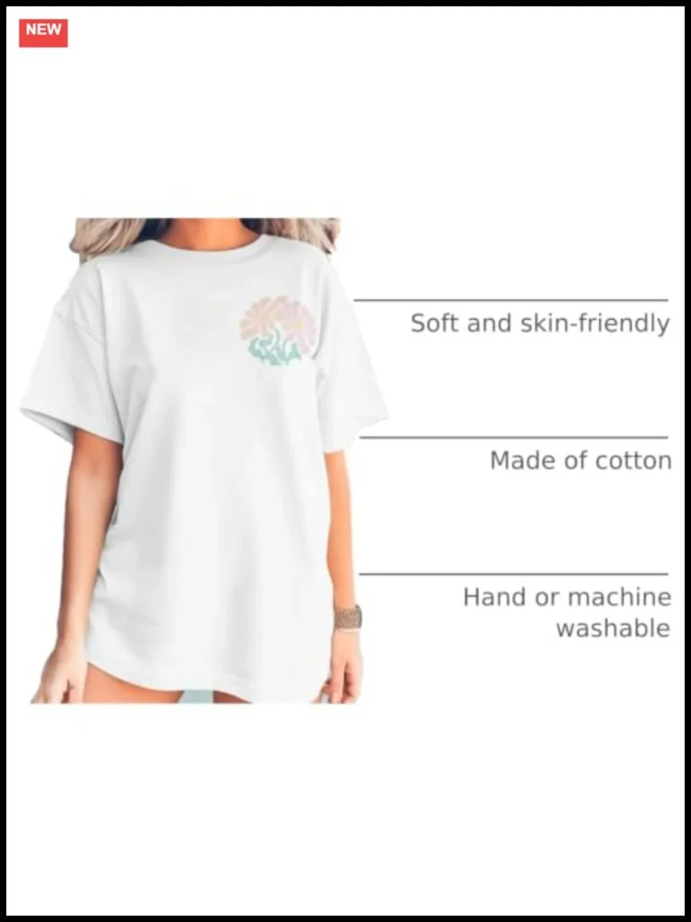 Women's Christian Faith Floral Oversized Tee